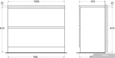 BelBagno Тумба под умывальник Albano-1000-2C-PIA-BL (белый глянец)