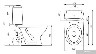 Унитаз Santeri Соната крап на белом [1.P201.2.S01.00B.F]