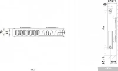 Стальной панельный радиатор Лемакс Compact 21 500x1400
