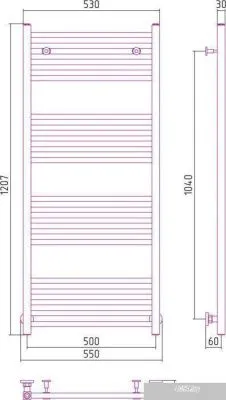 Полотенцесушитель Сунержа Модус 1200x500 00-0250-1250