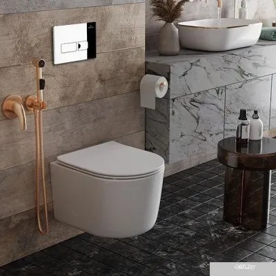 Roxen Simple Compact в комплекте с инсталляцией StounFix Slim 6 в 1 932469 (кнопка: хром глянец)