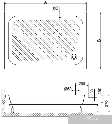 Душевой поддон RGW B/CL-S 90x120