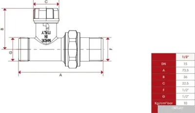 Фитинг ITAP Прямой запорный клапан 297 1/2