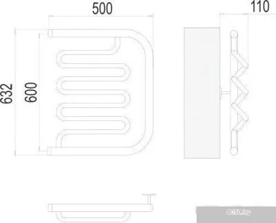 Полотенцесушитель TERMINUS Фокстрот-Лиана 1 600x500 бп
