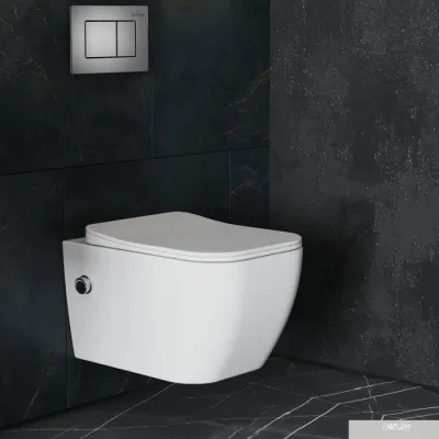 Roxen Cube Bidet One Rimless 6 в 1 StounFix Slim 623444 (оружейная сталь/металл)