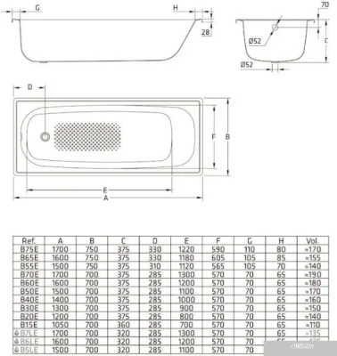Ванна BLB Europa 170x70