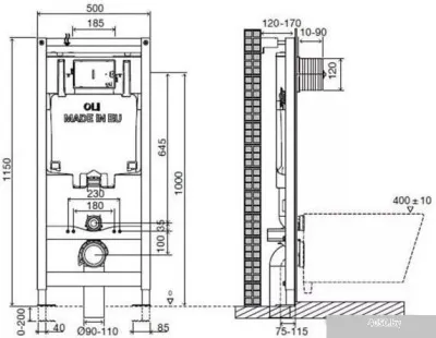 OLI OLI80 с клавишей смыва Slim 883423 (хром)