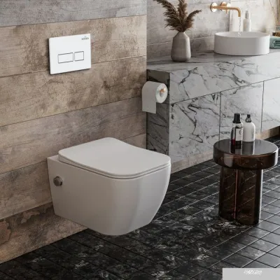 Roxen Cube Bidet в комплекте с инсталляцией StounFix Slim 6 в 1 577477 (кнопка: белый глянец)