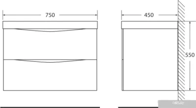 BelBagno Тумба под умывальник Marino-750-2C-SO-BL-P (bianco lucido)