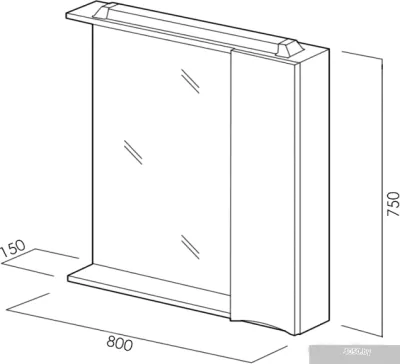 BelBagno Шкаф с зеркалом Marino-SPC-800/750-1A-BL-P-R (bianco lucido)