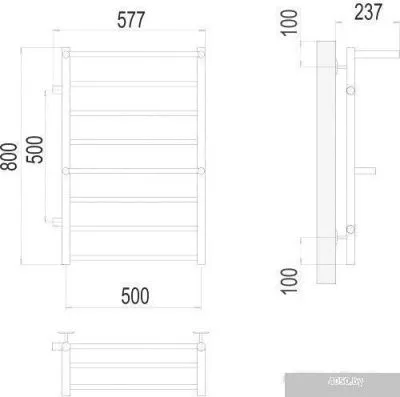Полотенцесушитель TERMINUS Аврора П8 500x800 бп