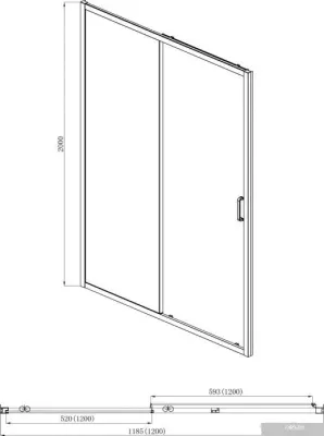 Aquatek AQ ARI RA 12020BL 120x200 (черный/прозрачное стекло)