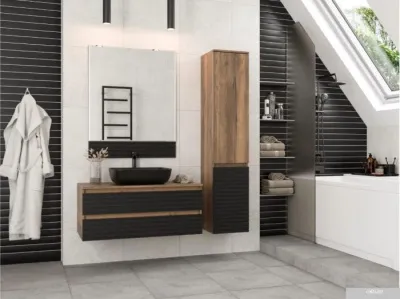 Brevita Зеркало 80 DAK-02080 (черный/темное дерево)