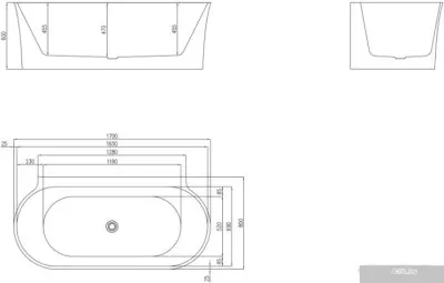 Ванна BelBagno BB409-1700-800 170x80
