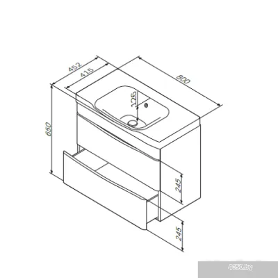 Умывальник AM.PM Like M80WCC0802WG 80x45.2