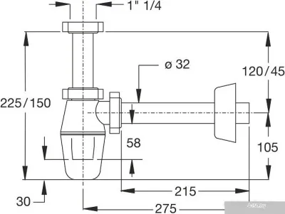 Сифон Bonomini 2630CP32B0