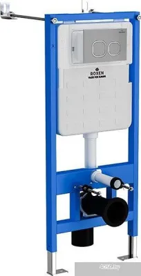 Roxen Simple Compact в комплекте с инсталляцией StounFix Slim 6 в 1 919136 (кнопка: хром матовый)