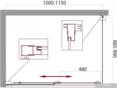 BelBagno UNIQUE-AH-1-100/115-90-C-Cr (прозрачное стекло)