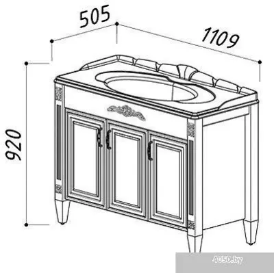 Belux Тумба под умывальник Империя Н 105 (слоновая кость)