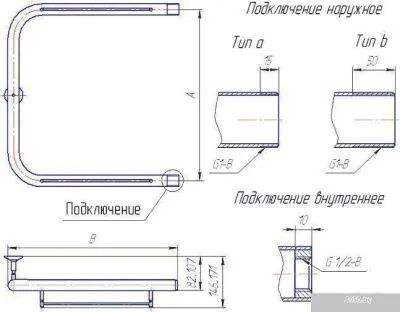 Полотенцесушитель Gloss & Reiter П. 50x50 (3/4