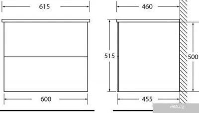 BelBagno Тумба под умывальник Etna-600-2C-SO-RW-P (rovere moro)