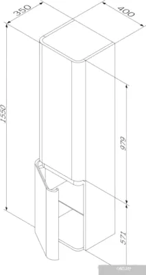 AM.PM Шкаф-пенал Sensation 40 M30CHL0406WG (левый, белый глянец)