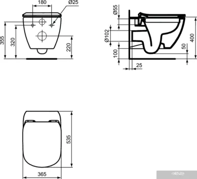 Ideal Standard Tesi Aquablade + кнопка Olias M2 (хром) S0079R0121AA