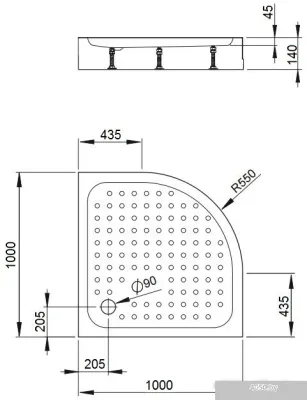 Душевой поддон Bravat Type-R2 P210 100x100