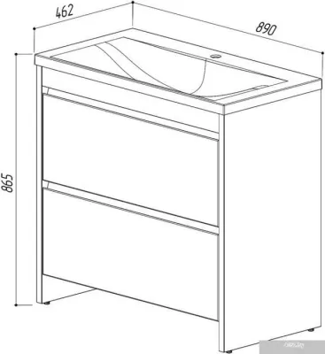 Belux Тумба под умывальник Мадрид Н 90-02 (1, белый глянцевый)