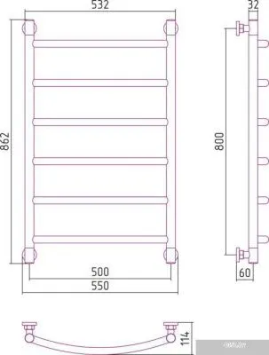 Полотенцесушитель Сунержа Галант+ 800x500 31-0200-8050