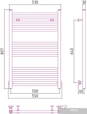 Полотенцесушитель Сунержа Модус 800x500 00-0250-8050