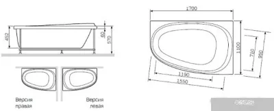 Ванна AM.PM Like W80A-170L110W-A