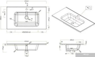 Умывальник BelBagno BB800ETL