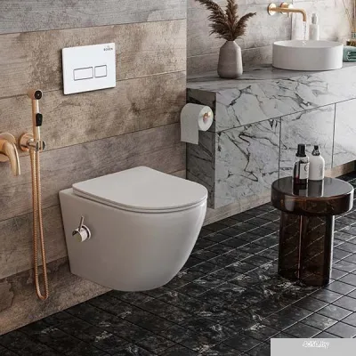 Roxen Antares Bidet в комплекте с инсталляцией StounFix Slim 6 в 1 953833 (кнопка: белый глянец)
