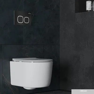 Roxen Simple Compact в комплекте с инсталляцией StounFix Slim 6 в 1 917914 (кнопка: черный матовый)