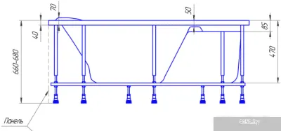 Ванна 1Марка Diana 170x105 (левая)