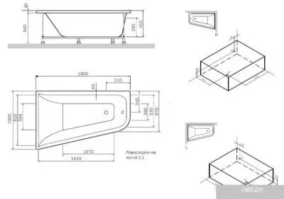Ванна AM.PM Spirit W72A-160R100W-A2 (с каркасом)
