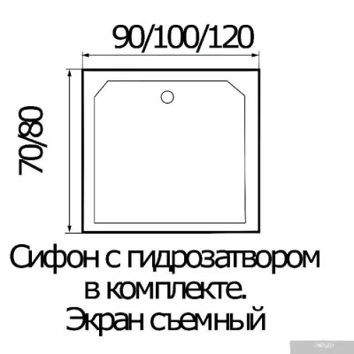 Душевой поддон River Wemor 100/80/24 S