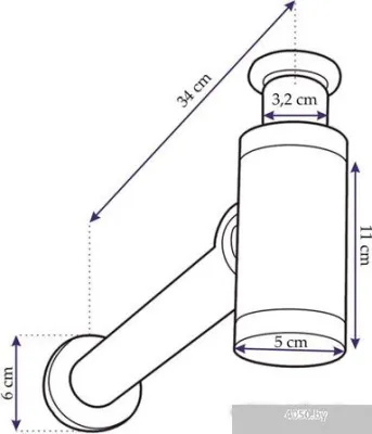 Сифон Rea Хром с клапаном Klik-Klak (без перелива)