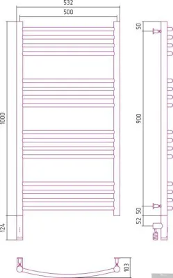 Полотенцесушитель Сунержа Богема 3.0 1000x500 00-5805-1050