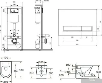Унитаз Lavinia Boho Relfix Biore Rimless 6 в 1 75110178 (черный стекло)