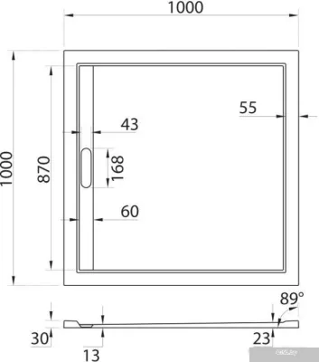 Душевой поддон Cezares TRAY-AS-A-100-30-W