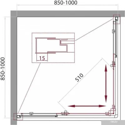 BelBagno UNIQUE-A-2-85/100-C-Cr (прозрачное стекло)