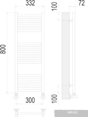 Полотенцесушитель TERMINUS Аврора П16 300х800