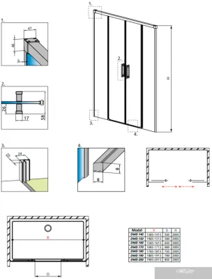 Radaway Idea Black DWD 190