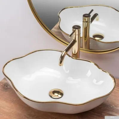 Умывальник Rea Pearl (белое золото)