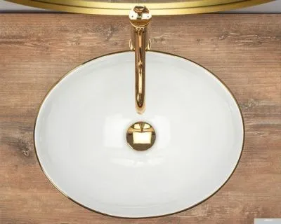 Умывальник Rea Sofia (белый/золотистый)