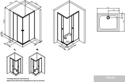 AM.PM X-Joy Square Slide 100x80 W94G-403-10080-MТ (матовый хром/прозрачное стекло)