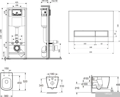 Унитаз Lavinia Boho Relfix Bell Pro Rimless 7 в 1 87040040 (черный пластик)