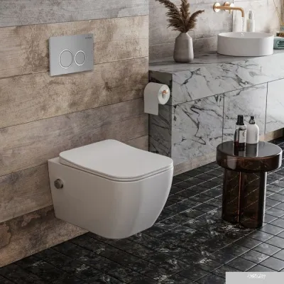 Roxen Cube Bidet One Rimless 6 в 1 StounFix Slim 533185 (кнопка: матовая)